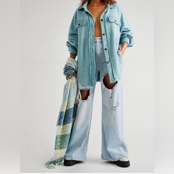 Free People Ruby Brushed Cotton-Blend Jacket in Mountain Jubilee Size S. NWT - Picture 4 of 13